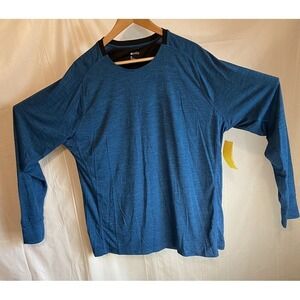 Zella Blue Iolite Melange Low Compression Training Long Sleeve‎ Shirt Size XL